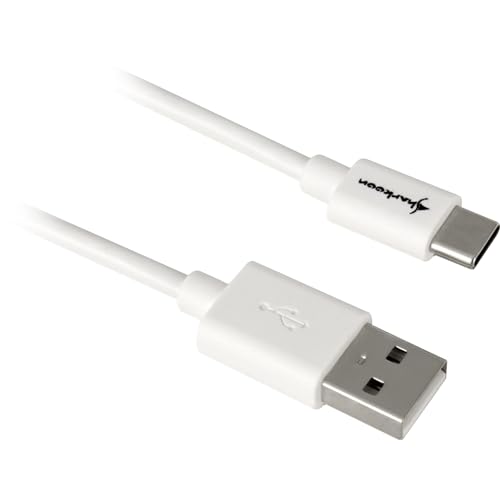 Sharkoon Kabel USB-A 2.0 (Stecker) USB-C (Stecker), weiß, 2 Meter von Sharkoon