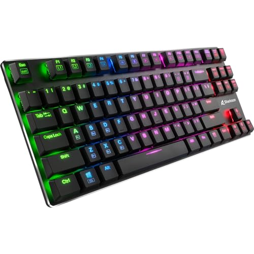 Sharkoon PureWriter TKL RGB USB QWERTY US Englisch Schwarz - Tastaturen (Verkabelt, USB, Mechanischer Switch, QWERTY, RGB-LED, Schwarz) von Sharkoon