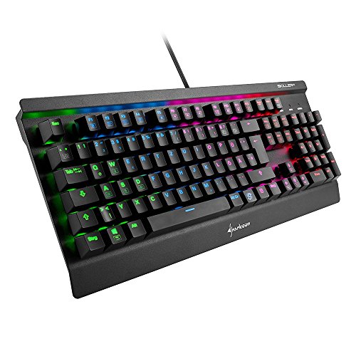 Sharkoon, Verkabelt, Skiller Mech SGK3 Mechanische Gaming Tastatur (mit RGB-Beleuchtung, blaue Schalter, N-Key-Rollover, 1000 Hz Polling Rate) schwarz von Sharkoon