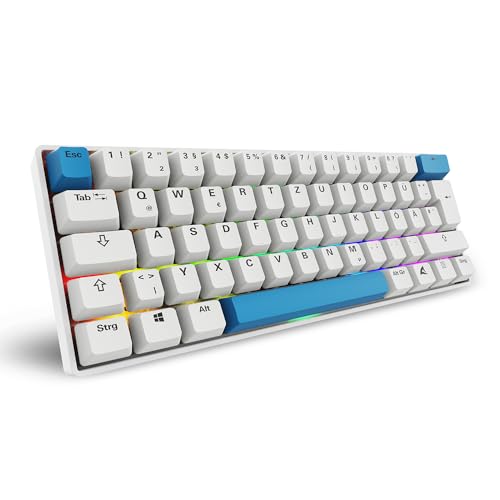 Sharkoon Skiller SGK50 S4 Gen2 PBT, weiß, Gateron G-Pro Yellow, 60% DE-Layout von Sharkoon