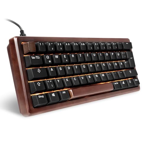 Sharkoon Skiller SGk50 S4 Wood, PBT, RGB Gaming Keyboard, 60% DE-Layout von Sharkoon