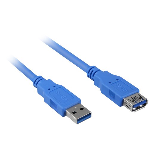 Sharkoon USB 3.0 Verlängerungskabel, Stecker A auf Buchse A, 2 Meter, Datenübertragung bis zu max. 5 Gbit/s blau von Sharkoon
