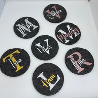 Personalisierte Untersetzer Aus Filz Mit Namen von SharmaMCrafts