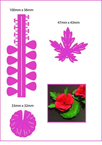 Sharon Callis Crafts SCCD009 Christmas Geranium-Large Stanzform, Stanzschablonen, Schablonen, Metall, grau, 3 Pack von Sharon Callis Crafts