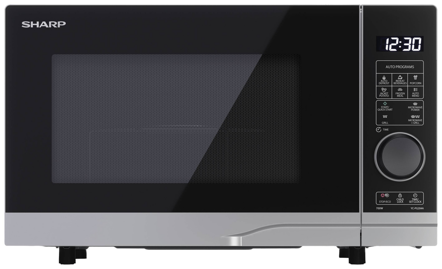 Sharp Mikrowelle Kochgerät Silber Yc Pg204 Ae S 20 L 700 W 10 Stufen Grill 900 W B-Ware von Sharp