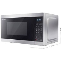 Sharp YC-MG02E-S Mikrowelle Silber 800W mit Display, Grillfunktion von Sharp