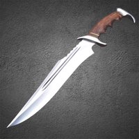 Handgefertigtes Bowiemesser Aus D2 Stahl - 42 cm Jagdmesser Mit Lederscheide Individuell Eingraviertes Messer Fester Klinge von SharpBladeHub