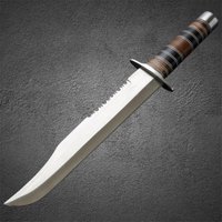 Handgefertigtes Bowiemesser Aus D2 Stahl - 46 cm Jagdmesser Mit Holzgriff Und Lederscheide Individuell Graviertes Feststehendes Messer von SharpBladeHub