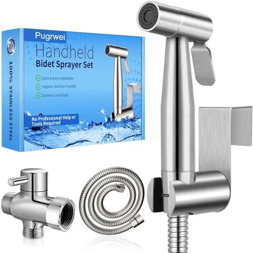 【New Version】Handheld Bidet Toilet Sprayer, Premium Stainless Steel Bathroom Bidet Sprayer Set, Baby Cloth Diaper Sprayer with Superior Complete Accessories, Support Wall or Toilet Mount von SharpCost