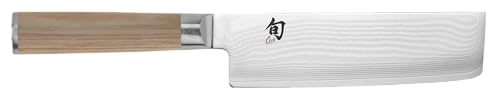 Shun Classic Blonde Nakiri Knife, 6.5 inch VG-MAX Stainless Steel Blade, Cutlery Handcrafted in Japan von Shun