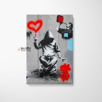 Banksy Wandkunst Leinwand Schmuck Love Or Money Schriftart Malerei Pop Art Kunst Banksy Wandkunst Leinwand Schmuck Love Or Money Schriftart Malerei Pop Art Kunst von SharpWallArts