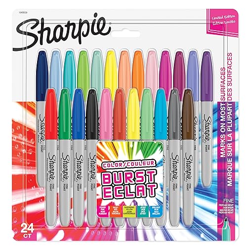 Sharpie Permanent Marker | Marker Stifte mit feiner Spitze | gemischte Color Burst- und Originalfarben | 24 Stück Market Set Sharpie Permanent Marker | Marker Stifte mit feiner Spitze | gemischte Color Burst- und Originalfarben | 24 Stück Market Set von Sharpie