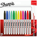 Sharpie Rundspitze Permanentmarker Fein Rundspitze 1,0 mm Farbig Sortiert 12 Stück von Sharpie