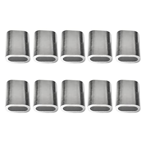 Sharplace (10 Packung) Aluminium Pressklemmen für Seil 3mm - 10mm Presshülsen Drahtseilklemmen, 4mm von Sharplace