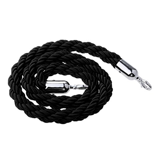 Sharplace 1,5 Meter Samt Handlaufseil Absperrseil 32mm, Schwarz von Sharplace