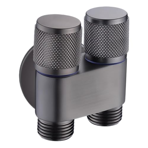 Sharplace 1 in Two Out Doppelsteuerventil 1 in Two Out Doppelsteuer-Winkelventil Waschmaschinenhahn Toilettendreieckventil für, GRAU von Sharplace