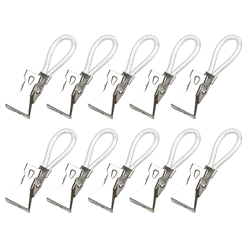 Sharplace 10 Stück hängende Geschirrtuch-Clips, hängende Wäscheklammern, Handtuch-Aufhänger, Kleiderbügel, Handtuch-Clips mit Aufhängeöse für Ofenhandschuhe, Weiß von Sharplace