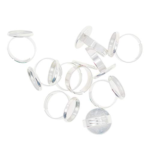 Sharplace 10pcs 16mm Blank Ring Rohlinge Fassungen DIY Schmuck für Cabochons, Silber von Sharplace