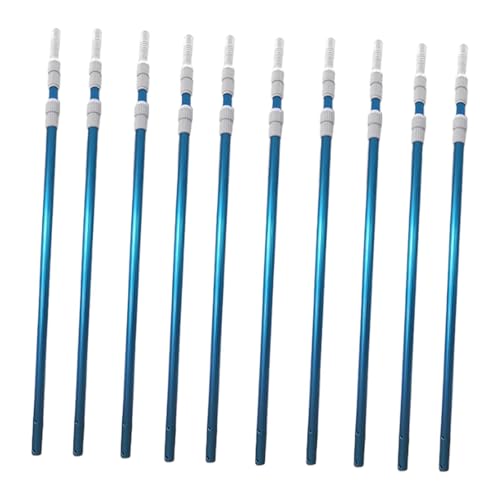 Sharplace 10x Schwimmbadstangen, Länge verstellbar, Teleskop, professionell, leicht, 3 m, Aluminiumstangen für Rechen, Bürste, Gewerbe, Blau von Sharplace