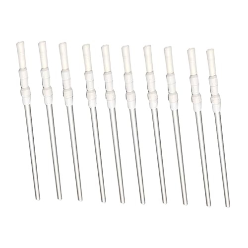 Sharplace 10x Schwimmbadstangen, Länge verstellbar, Teleskop, professionell, leicht, 3 m, Aluminiumstangen für Rechen, Bürste, Gewerbe, Silber von Sharplace