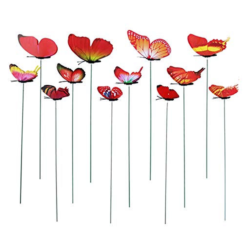 Sharplace 12 Schmetterlingspfahl für Den Außenbereich, Blumentopf, Beet, Garten, Dekorative Schmetterlinge, 4 Größen, rot Sharplace 12 Schmetterlingspfahl für Den Außenbereich, Blumentopf, Beet, Garten, Dekorative Schmetterlinge, 4 Größen, rot von Sharplace