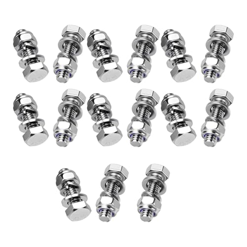 Sharplace 15 Stück M8 x 20 mm Sechskantschrauben, Befestigungsschrauben und Muttern, professionell mit Unterlegscheiben, selbstsichernde Muttern für den Innen- Sharplace 15 Stück M8 x 20 mm Sechskantschrauben, Befestigungsschrauben und Muttern, professionell mit Unterlegscheiben, selbstsichernde Muttern für den Innen- von Sharplace