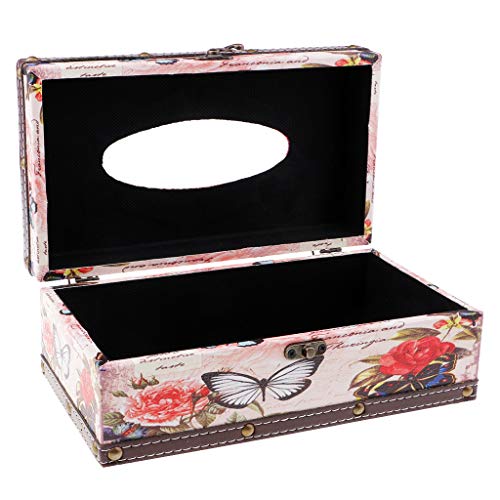 Sharplace 1x Vintage Kosmetiktücherbox Box Spender Taschentuchspender Taschentuch Holz, 4200-02 Schmetterling von Sharplace