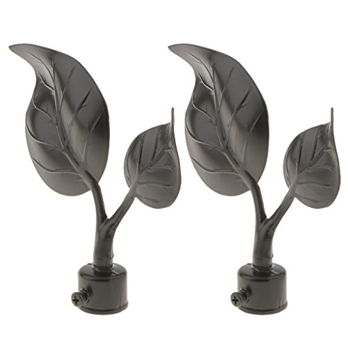 2 Blatt Design Endknopf für Gardinenstangen mit 22mm Durchmesser von Sharplace