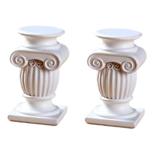 Sharplace 2 Stück römische Säule, griechische Säulen, römische Säule, Säulen, Foto-Requisite, Geschenk, Kunstharz-Skulpturen für Party, Innen- und, Style D von Sharplace
