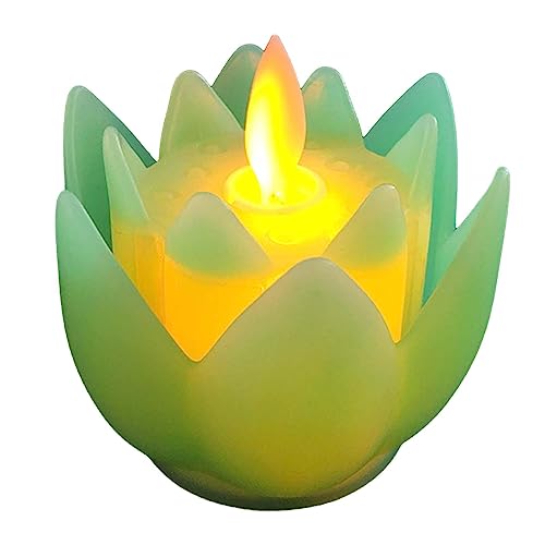 Sharplace 2X LED Lotus Buddhistische Lampe, LED Teelichter, Kerze, Flackernde Buddha Zubehör, Elektrische Kerzenlichter, Lotus Lampe für Drinnen Und Draußen, von Sharplace