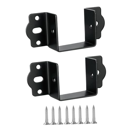 Sharplace 2x Bettgitterbeschläge Scharniere Heavy Duty für Etagenbetten Kopfteilzubehör mit Schrauben Stützen Zubehör Bettrahmenhalterungen, Schwarz von Sharplace