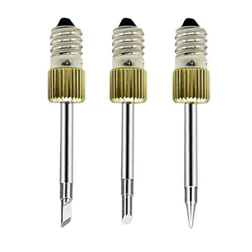 Sharplace 3 x elektronische Lötkolbenspitzen, austauschbare E10-Komponenten, Nadelspitzen, Stahlwerkzeug, lange Lebensdauer, kabellose Lötspitzen für von Sharplace