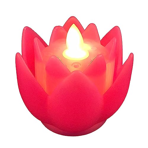 Sharplace 3X LED Lotus Buddhistische Lampe, LED Teelichter, Kerze, Flackernde Buddha Zubehör, Elektrische Kerzenlichter, Lotus Lampe für Drinnen Und Draußen, von Sharplace