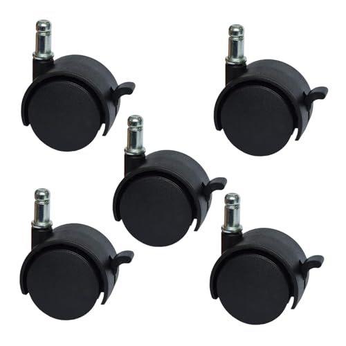 Sharplace 5 Stück Bürostuhlrollen, Schreibtischstuhlrollen, verschleißfest, 5,1 cm, für Hartholzböden, Teppiche, einfache Installation, drehbar von Sharplace