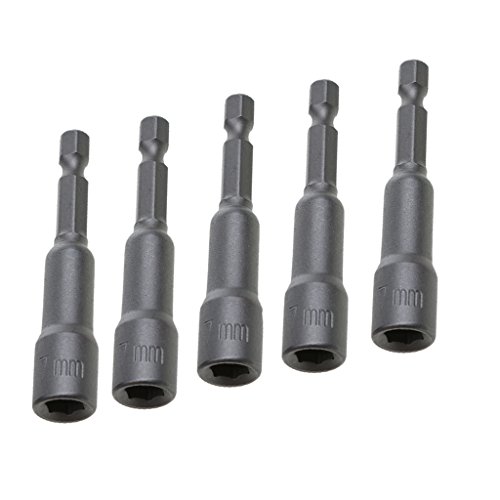 5x 7mm Sockel Magnetische Steckschlüssel Set Adapter Bohrer 1/4 '' Sechskantschaft Werkzeug von Sharplace