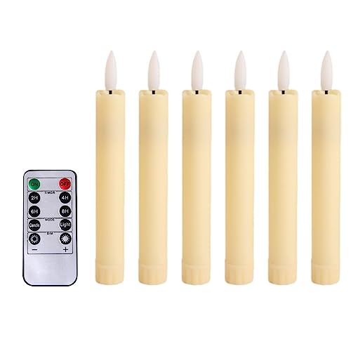 Sharplace 6 Stück LED-Kerzen, Fensterkerzen, Licht, Docht, flammenlose Stabkerzen, Kerzen mit Fernbedienung für Schlafzimmer, Tisch, Halloween, Elfenbeinweiß Sharplace 6 Stück LED-Kerzen, Fensterkerzen, Licht, Docht, flammenlose Stabkerzen, Kerzen mit Fernbedienung für Schlafzimmer, Tisch, Halloween, Elfenbeinweiß von Sharplace