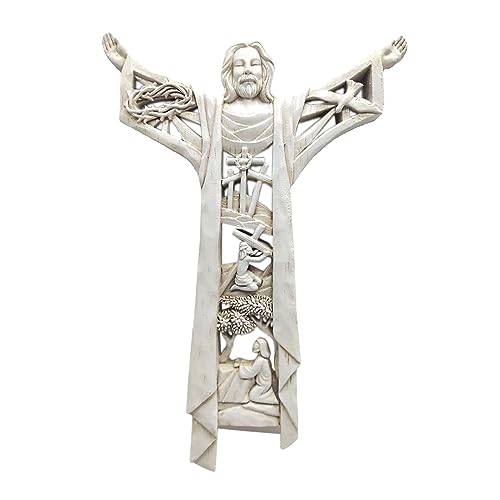 Sharplace Auferstandene Christus-Statue, Wandkreuz, Sammlung, Geschenke, Heimdekoration, Miniatur-Jesus-Figuren, Wandskulptur für Gebet, Kapelle, von Sharplace