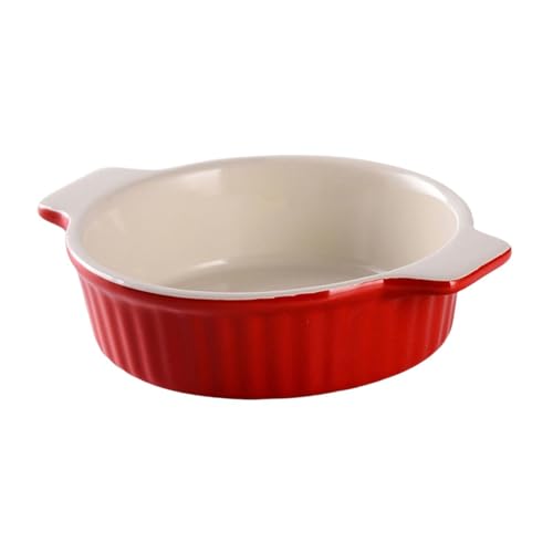 Sharplace Auflaufform aus Keramik, große Lasagneform, antihaftbeschichtet, Auflaufform aus Feinsteinzeug Backformen für Lasagne, Tiramisu und Aufläufe, Rot Runden von Sharplace