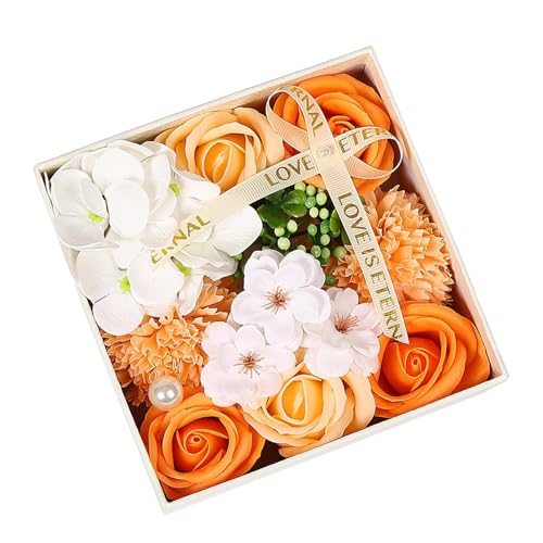 Sharplace Blumen-Badeseife, Seifen-, schöne realistische Seifenblätter, künstliche Blumenseife, blumig duftend, für die Muttertagsparty, Orange von Sharplace