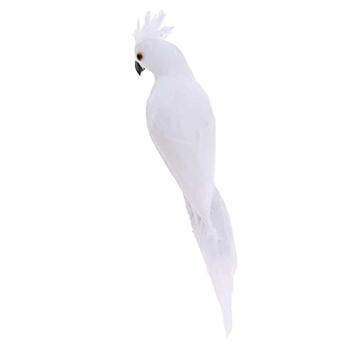 Sharplace Deko Vogel Figur Vögelchen aus Künstliche Feder und Dekofigur Dekovögel, Weiß, 45x10x9cm von Sharplace