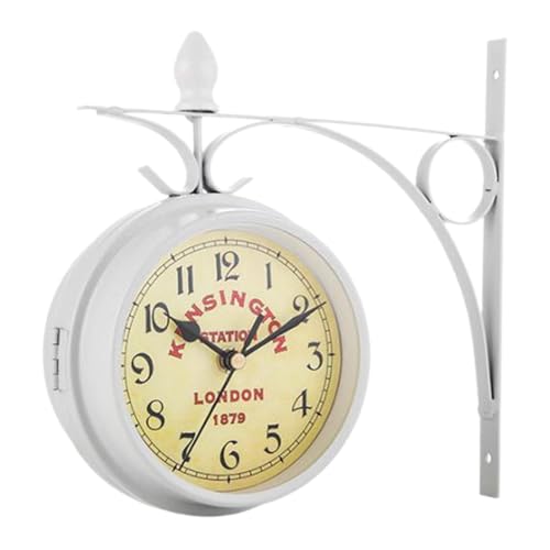 Sharplace Doppelseitige Wanduhr im Design, doppelseitige Wanduhr, trendiges Kunstwerk aus Metall und für Bar, Flur, Schlafzimmer, Bürodekoration von Sharplace