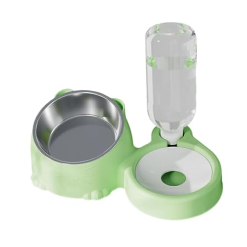 Sharplace Doppelte Katzennäpfe, Set mit Futter- und Wassernäpfen für Haustiere, Füttern und Trinken, Haustierbedarf, Futterspender, erhöhter Katzennapf für, GrÜn von Sharplace