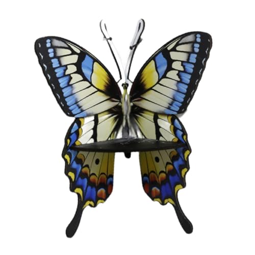 Sharplace Eckregal mit Schmetterlingsmotiv, dekoratives Ausstellungsregal, rustikales Wandregal, schwebendes Regal aus Holz für Schlafzimmer, Stil c von Sharplace