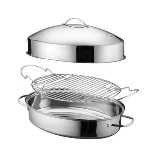 Sharplace Fischpochierer, Bräter, 16 Zoll, mit Deckel, tragbar, bequemer Griff, Mehrzweck-Backblech, ovales Kochgeschirr, Meeresfrüchte, Eier, a Sharplace Fischpochierer, Bräter, 16 Zoll, mit Deckel, tragbar, bequemer Griff, Mehrzweck-Backblech, ovales Kochgeschirr, Meeresfrüchte, Eier, a von Sharplace