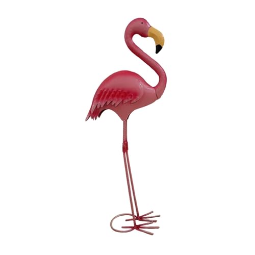 Sharplace Flamingo Skulptur Gartenfigur Metallkunstwerk Tierstatue Balkondekoration Langlebig Und Wetterbeständig für Tropische Landschaften Und Poolbereiche, Höhe 50.5 cm von Sharplace