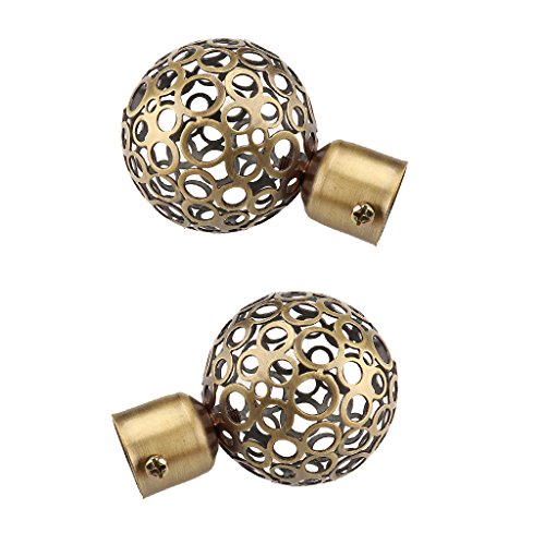 Gardinenstange Endstücke, Ø 22mm, 2er Pack, 3# Bronze von Sharplace