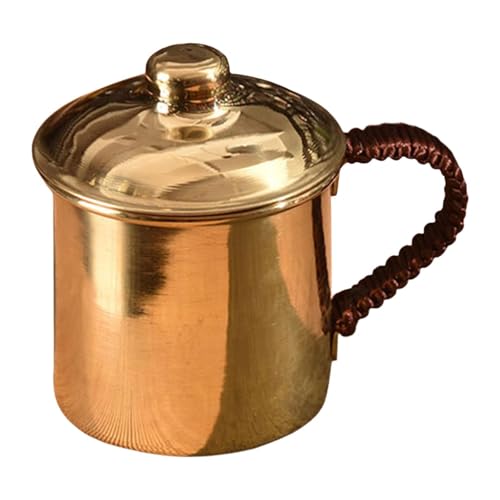 Sharplace Handgefertigter Kupfer-Wasserbecher, Kupfer-Kaffeebecher, Teegeschirr, verdickte Teetasse, 400 ml, Wasserbecher für Milchgetränke, Restaurant, Café, B von Sharplace