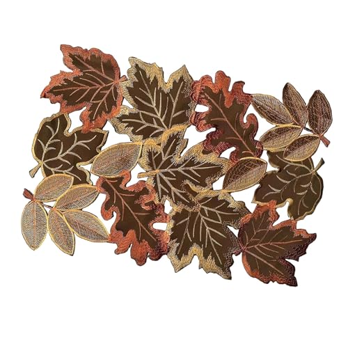Sharplace Herbst Thanksgiving Tischset Bestickte Esszimmerküche, Bauernhaus Ernte, Tischdekoration Home Party Tischset Herbst Thema, 28x43cm von Sharplace