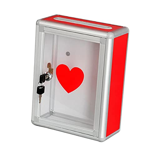 Sharplace Hochzeitskartenbox Vorschlagsbox Mehrzweck-Kartenempfangsbox Transparent mit Schloss Wandmontierte Spendenbox für Abschlussdekoration Umfrage, Oben von Sharplace