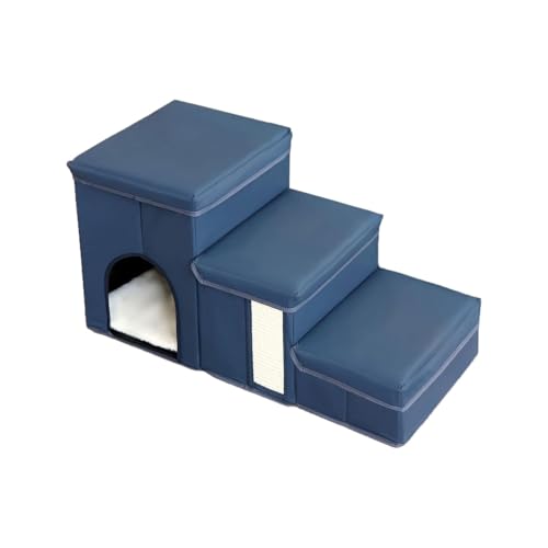 Sharplace Hundetreppe, faltbar, bequem für hohes Bett, mit Spielzeugaufbewahrung, Leiter, Haustierhaus, Hundetreppe, Haustiertreppe für ältere Hunde, kleine, Navy Blau Sharplace Hundetreppe, faltbar, bequem für hohes Bett, mit Spielzeugaufbewahrung, Leiter, Haustierhaus, Hundetreppe, Haustiertreppe für ältere Hunde, kleine, Navy Blau von Sharplace